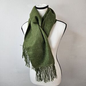 Alpaca Camargo Alpaca Blend Scarf Fringe Green Fall Winter